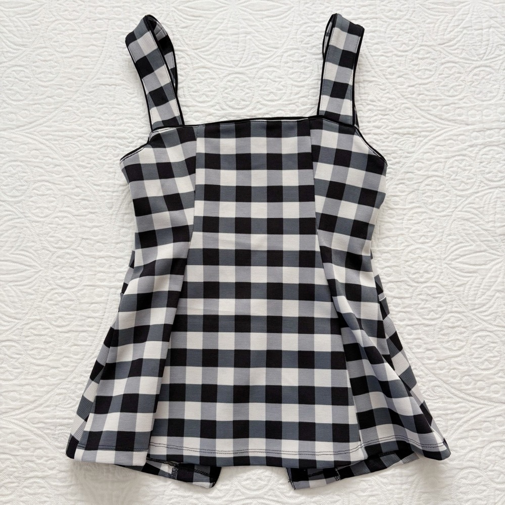 Maeve by Anthropologie Tank and Wide Leg Pants Set, Black/White Check Sz XS / 25 - Picture 4 of 8